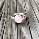 Sølvring - liten Rosenkvarts