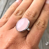 Sølvring - Rosenkvarts