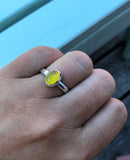 Sølvring - Gul Agat