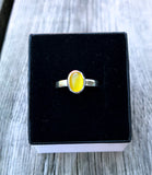 Sølvring - Gul Agat