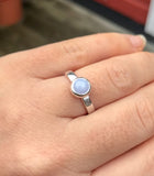 Sølvring - Blonde Agat, liten