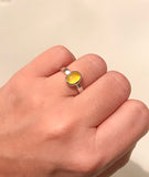 Sølvring - Gul Agat