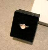 Sølvring - liten Rosenkvarts