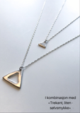 Håndlaget sølvsmykke. Design: Fare og liten trekant. Smykkesett, gavesett, gavetips