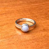 Sølvring - Blonde Agat, liten