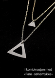 Håndlaget sølvsmykke. Design: Fare og liten trekant. Smykkesett, gavesett, gavetips